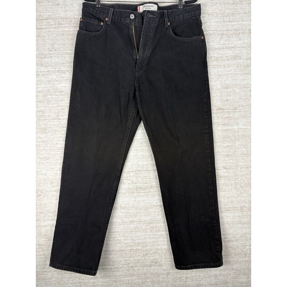 Vintage Levis 505 Regular Fit Jeans Men 36x30 2003 Black Denim Straight Leg Y2K